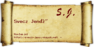 Svecz Jenő névjegykártya