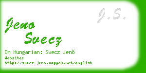 jeno svecz business card