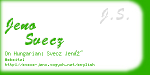 jeno svecz business card
